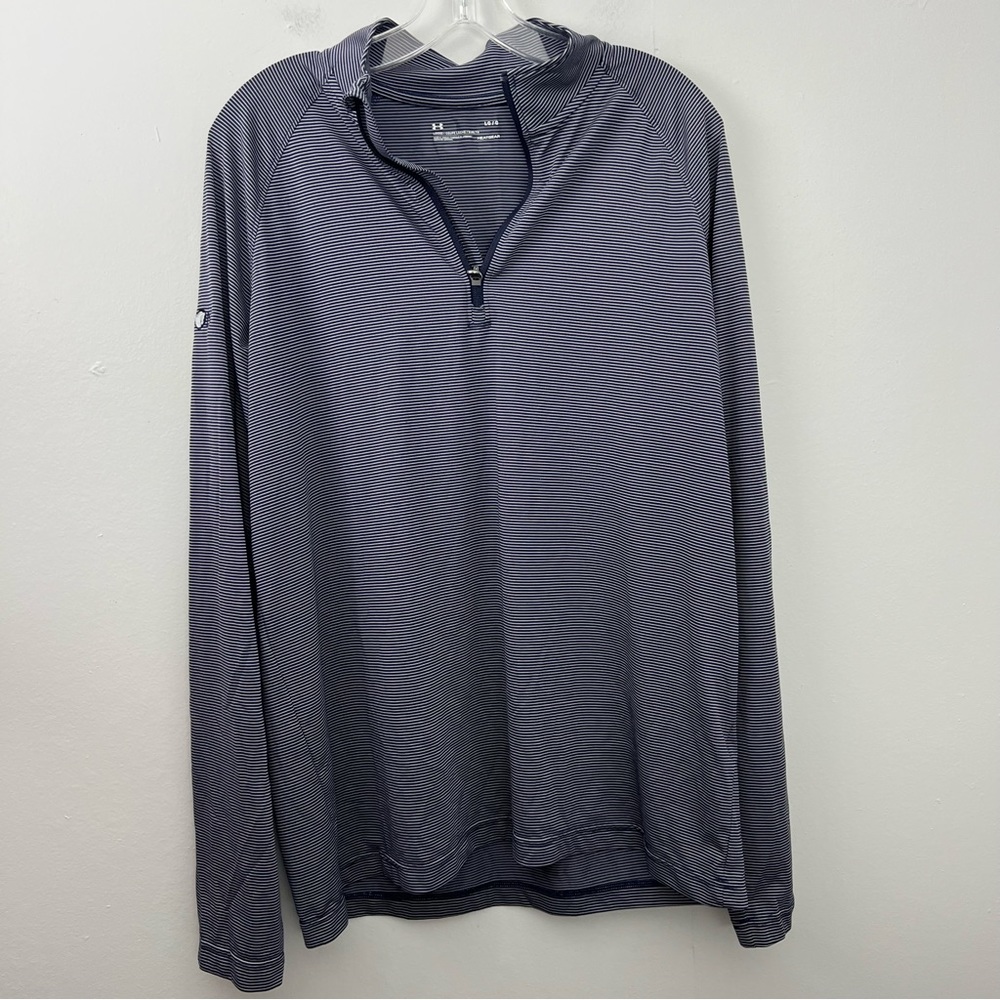 Under Armour Heat Gear 1/4 Zip Pullover Stripes Loose